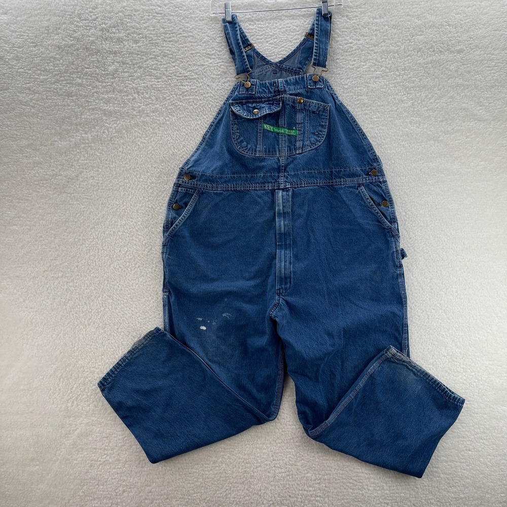 Key Imperial Overalls Mens 48x30 Blue Denim Bibs Workwear Outdoor Chore Ranch